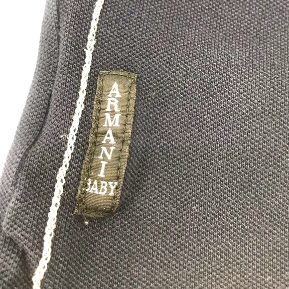 Giorgio Armani Baby Preppy Nautical Logo Spellout Long Sleeve Polo Shirt - Picture 7 of 12